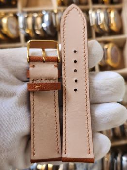 Dây đồng hồ da bò khâu tay size 20 DAY122