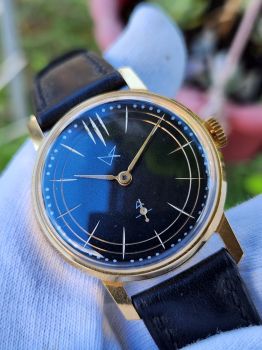 Đồng Hồ Nga Pabeda cổ bọc vàng Au cơ lên giây