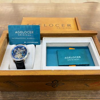 Đồng Hồ Nam Agelocer Bosch-Tourbillon 9004E1 lộ cơ Skeleton độc đáo và mặt kính Sapphire chắc chắn