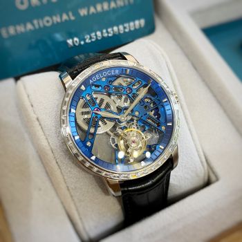 Đồng Hồ Nam Agelocer Bosch-Tourbillon 9004E1 lộ cơ Skeleton độc đáo và mặt kính Sapphire chắc chắn