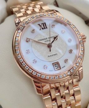 Đồng Hồ Nữ Frederique Constant 303WHF2PD4B3 Vành đính kim cương, cọc số kim cương