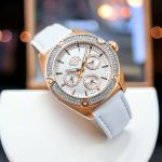 Đồng Hồ Nữ Bulova Pin 78N102 Dây Da Trắng Mặt Trắng Diamond