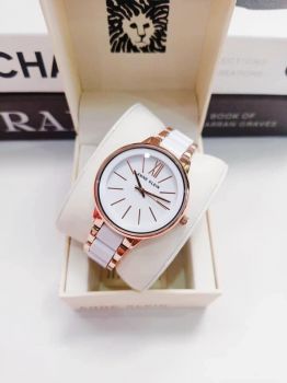 Đồng Hồ nữ Anne Klein AK/1412WTRG tone trắng phối rose gold tinh tế, tuyệt đẹp