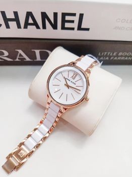 Đồng Hồ nữ Anne Klein AK/1412WTRG tone trắng phối rose gold tinh tế, tuyệt đẹp