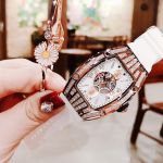 Đồng Hồ Hanboro By Huboler Watch For Women Dây silicon trắng vs dial thiết kế độc lạ