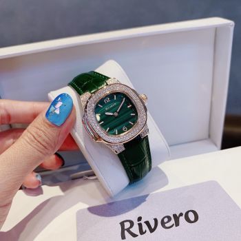 Set Đồng Hồ RIVERO mẫu mới đẹp như 1 bức tranh Tặng kèm dây chuyền cùng tone sang trọng