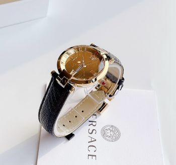 Đồng Hồ Nữ Versace Revive đen hot hit Mặt tráng gương màu vàng gold sang trọng