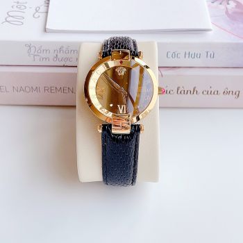 Đồng Hồ Nữ Versace Revive đen hot hit Mặt tráng gương màu vàng gold sang trọng