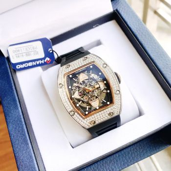 Đồng Hồ Nam Hanboro Richard Miller Automatic Skeleton chính hãng vỏ trắng