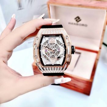 Đồng Hồ Nam Hanboro Richard Miller Automatic Skeleton chính hãng vỏ vàng