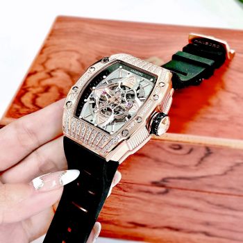 Đồng Hồ Nam Hanboro Richard Miller Automatic Skeleton chính hãng vỏ vàng