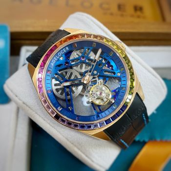 Đồng Hồ Agelocer Tourbillon 9104L6 - bộ máy Tourbillon lộ cơ Skeleton Nhìn chuyển động mượt mà không rời mắt được