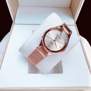 Đồng Hồ Nữ Anne Klein chính hãng Dây lưới thép và vỏ vàng hồng xinh xắn