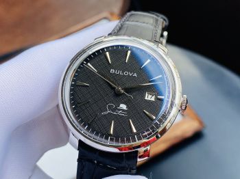 Đồng Hồ Nam Bulova Frank Sinatra 96B360 - Mặt số đồng hồ khá bắt mắt mô phỏng theo cấu trúc dệt vải lanh