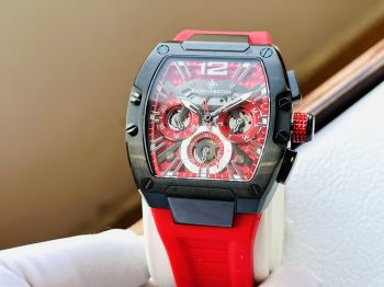 Đồng Hồ Nam Ralph Christian lộ cơ Skeleton màu đỏ nổi bật và mạnh mẽ