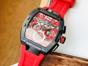 Đồng Hồ Nam Ralph Christian lộ cơ Skeleton màu đỏ nổi bật và mạnh mẽ