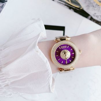 Đồng Hồ VERSUS Brick Lane Gold-tone Stainless Steel Ladies Watch VSP642818  - Màu tím lên tay đẹp mộng mơ