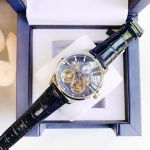 Đồng Hồ Hanboro By Huboler mẫu mới 2023 cập bến - Máy lộ cơ Skeleton độc đáo, mặt xanh thăm thẳm, sang trọng, đổi mới