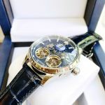 Đồng Hồ Hanboro By Huboler mẫu mới 2023 cập bến - Máy lộ cơ Skeleton độc đáo, mặt xanh thăm thẳm, sang trọng, đổi mới