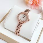 Đồng Hồ Nữ Emporio Armani Watch For Women viền dial cách điệu hình bông hoa phủ đá đẹp và sang trọng