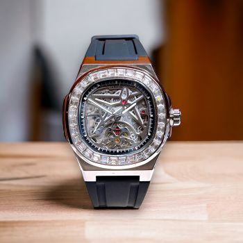 Đồng Hồ Carnival 8118G phiên bản Skeleton đính đá, dây cao su