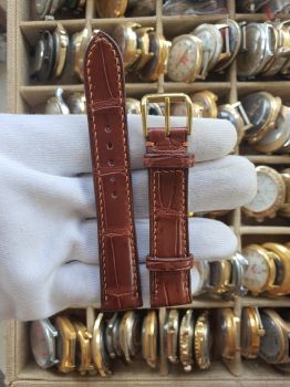 Dây đồng hồ da cá sấu khâu tay size 18 DAY129