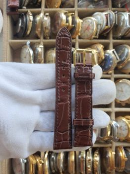 Dây đồng hồ da cá sấu khâu tay size 18 DAY130