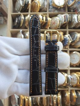 Dây đồng hồ da cá sấu khâu tay size 18 DAY131