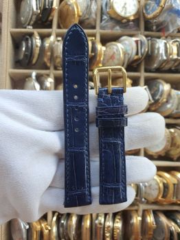 Dây đồng hồ da cá sấu khâu tay size 18 DAY133