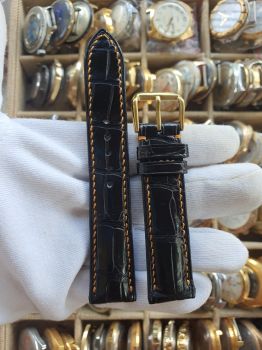 Dây đồng hồ da cá sấu khâu tay size 20 DAY136