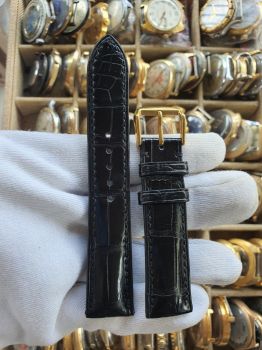 Dây đồng hồ da cá sấu khâu tay size 20 DAY138