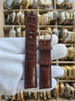 Dây đồng hồ da cá sấu khâu tay size 20 DAY139