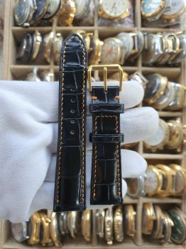 Dây đồng hồ da cá sấu khâu tay size 21 DAY142