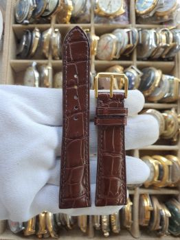 Dây đồng hồ da cá sấu khâu tay size 21 DAY143