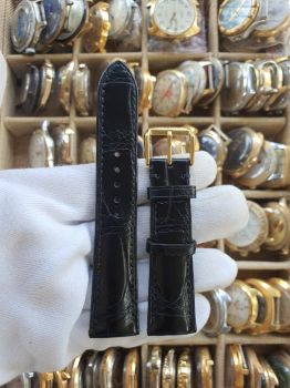 Dây đồng hồ da cá sấu khâu tay size 21 DAY144