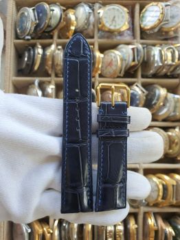 Dây đồng hồ da cá sấu khâu tay size 22 DAY145