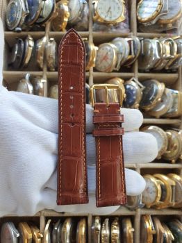 Dây đồng hồ da cá sấu khâu tay size 22 DAY147