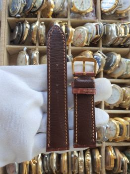 Dây đồng hồ da cá sấu khâu tay size 22 DAY147