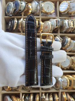 Dây đồng hồ da cá sấu khâu tay size 22 DAY148