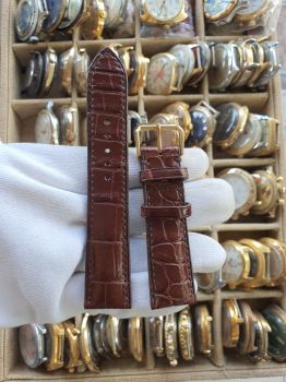 Dây đồng hồ da cá sấu khâu tay size 22 DAY149