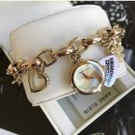 Đồng Hồ Dạng Lắc Anne Klein Women's 10-7604CHRM Swarovski Crystal Gold-Tone Charm Bracelet Watch