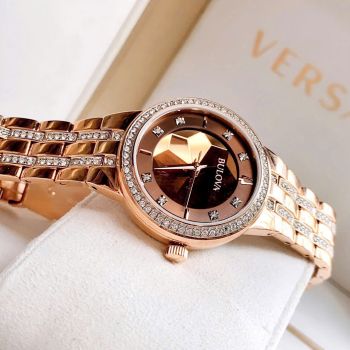 Đồng Hồ Bulova Phantom Swarovski Crystal Accents Màu Nâu – Vẻ Đẹp Quyến Rũ Với Pha Lê Swarovski Và Kim Cương Tự Nhiên