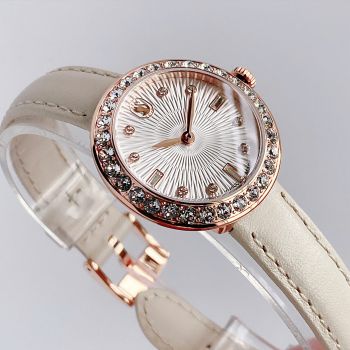 Đồng Hồ Swarovski Cetra 5672968 – Dây Nude, Viền Rose Gold Đính 42 Viên Pha Lê Swarovski