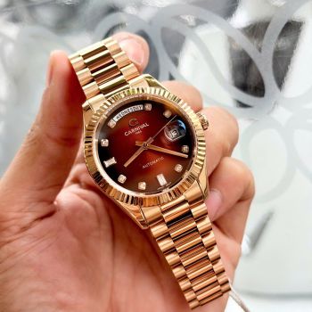Đồng Hồ Carnival Automatic 8239G 18 Màu Nam Day-Date – Automatic Japan, Sapphire 38mm, Vỏ Thép, Mạ Vàng, Dây Thép, Demi
