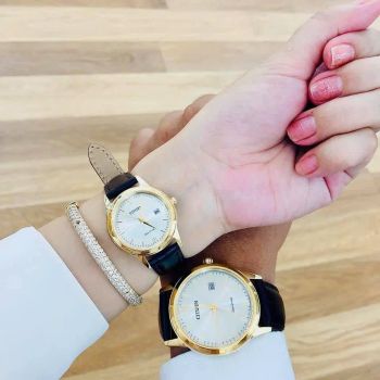 Đồng Hồ Cặp đôi Citizen AW1232-04A & FE1082-05A – Eco Pair Màu Nâu, Thanh Lịch Và Tinh Tế