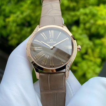 Đồng Hồ OMEGA De Ville Trésor 428.58.36.60.13.001 Nữ 18K Sedna Gold Mặt Nâu Kim Cương