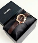 Đồng Hồ Citizen L Ceci Eco-Drive EM1163-09X Nữ Mặt Nâu Chocolate, Kính Sapphire, Vỏ Vàng Hồng