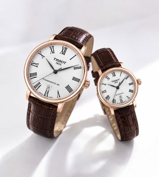 Đồng hồ Cặp Đôi Tissot Carson Premium Automatic T122.407.36.033.00 & T122.207.36.033.00 – Powermatic 80, Sapphire, Trữ Cót 80 Giờ