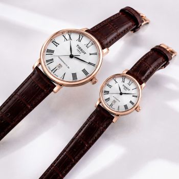 Đồng hồ Cặp Đôi Tissot Carson Premium Automatic T122.407.36.033.00 & T122.207.36.033.00 – Powermatic 80, Sapphire, Trữ Cót 80 Giờ