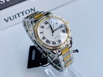 Đồng Hồ Citizen Arezzo AW1694-50A – Demi Vàng Trắng Sang Trọng, Eco-Drive, Sapphire 40mm